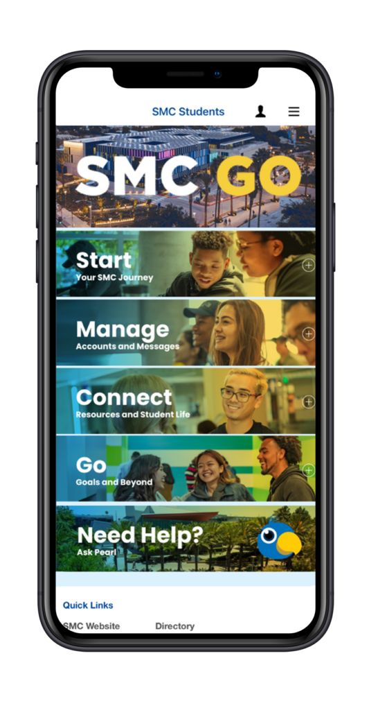 Mobile screen Img view of SMC app's UI. SMC best overall design and experience App21 winner